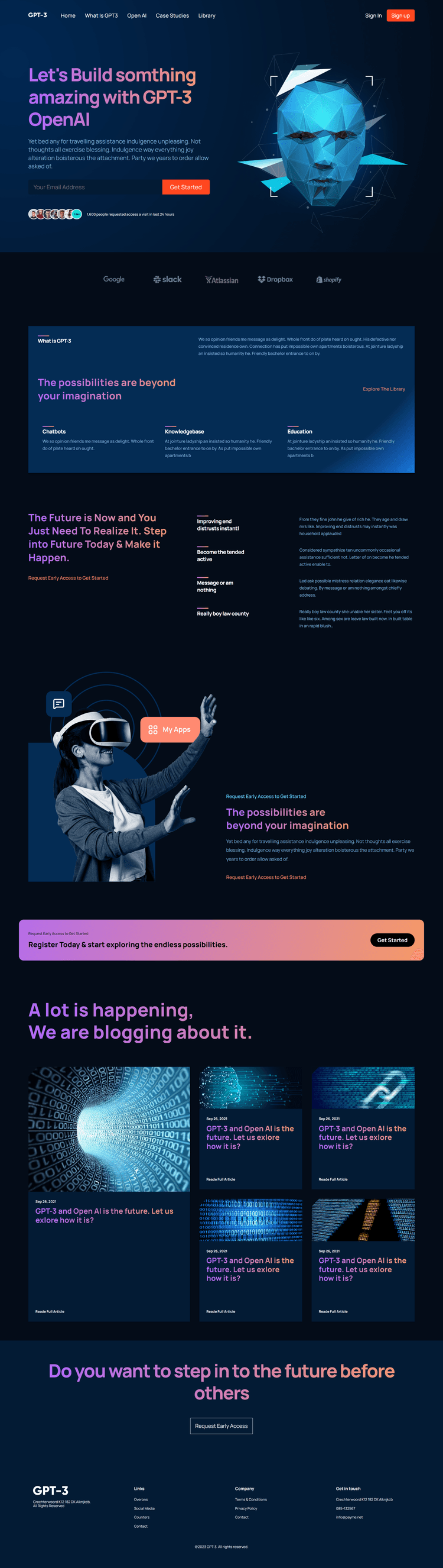 GPT3 landing page