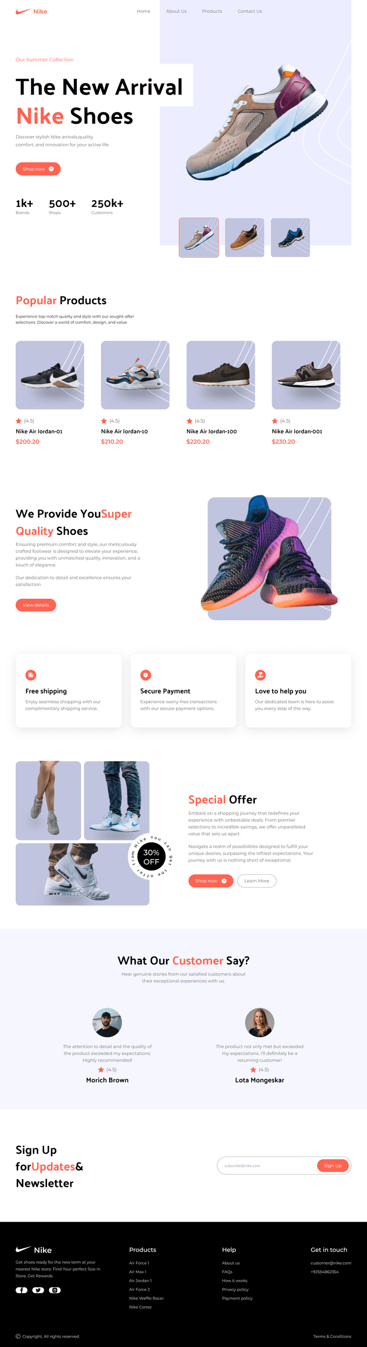 NikeShoes landing page